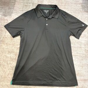 Black and Gray Striped Men's Polo Shirt
